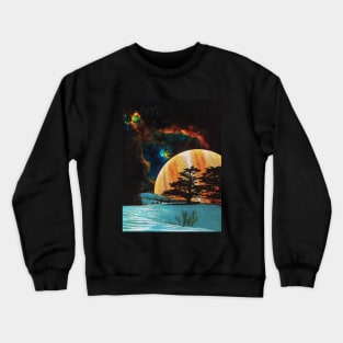 Celestial Sky - Space Collage, Retro Futurism, Sci-Fi Crewneck Sweatshirt